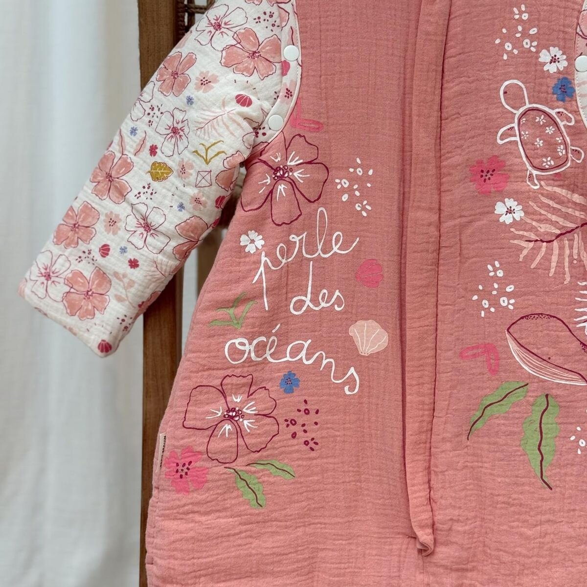 Petit Béguin Turbulette TOG 2 en gaze de coton avec pieds retroussables et manches amovibles Santa Giulia