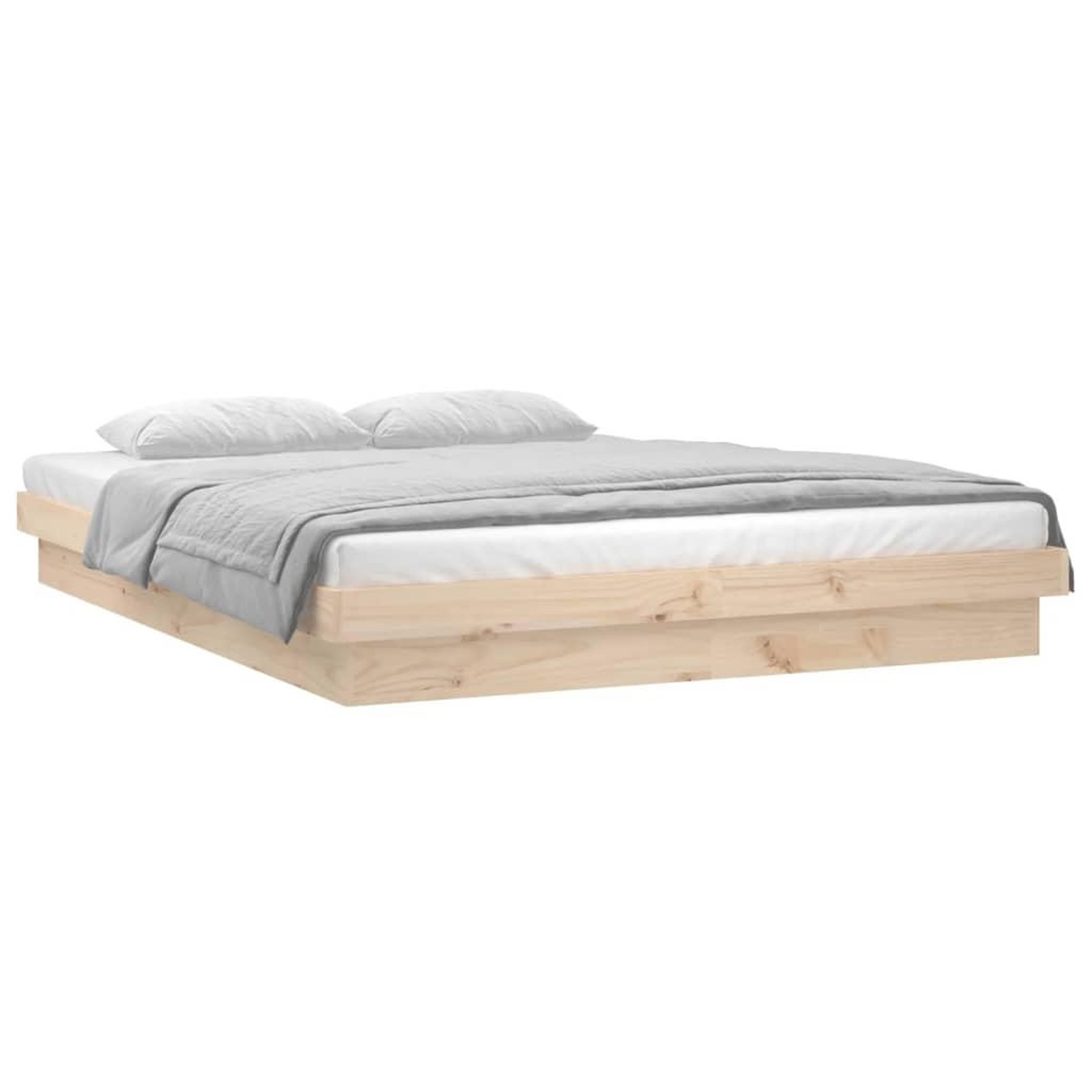 Voir la diapositive 3 : VIDAXL Cadre de lit a LED sans matelas bois massif