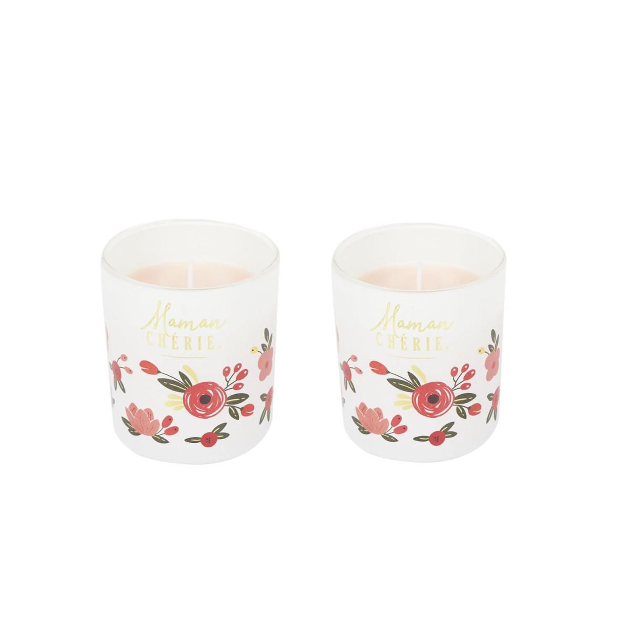 Voir la diapositive 3 : The Home Deco Factory Coffret 2 bougies parfumées  maman chérie  8cm rose