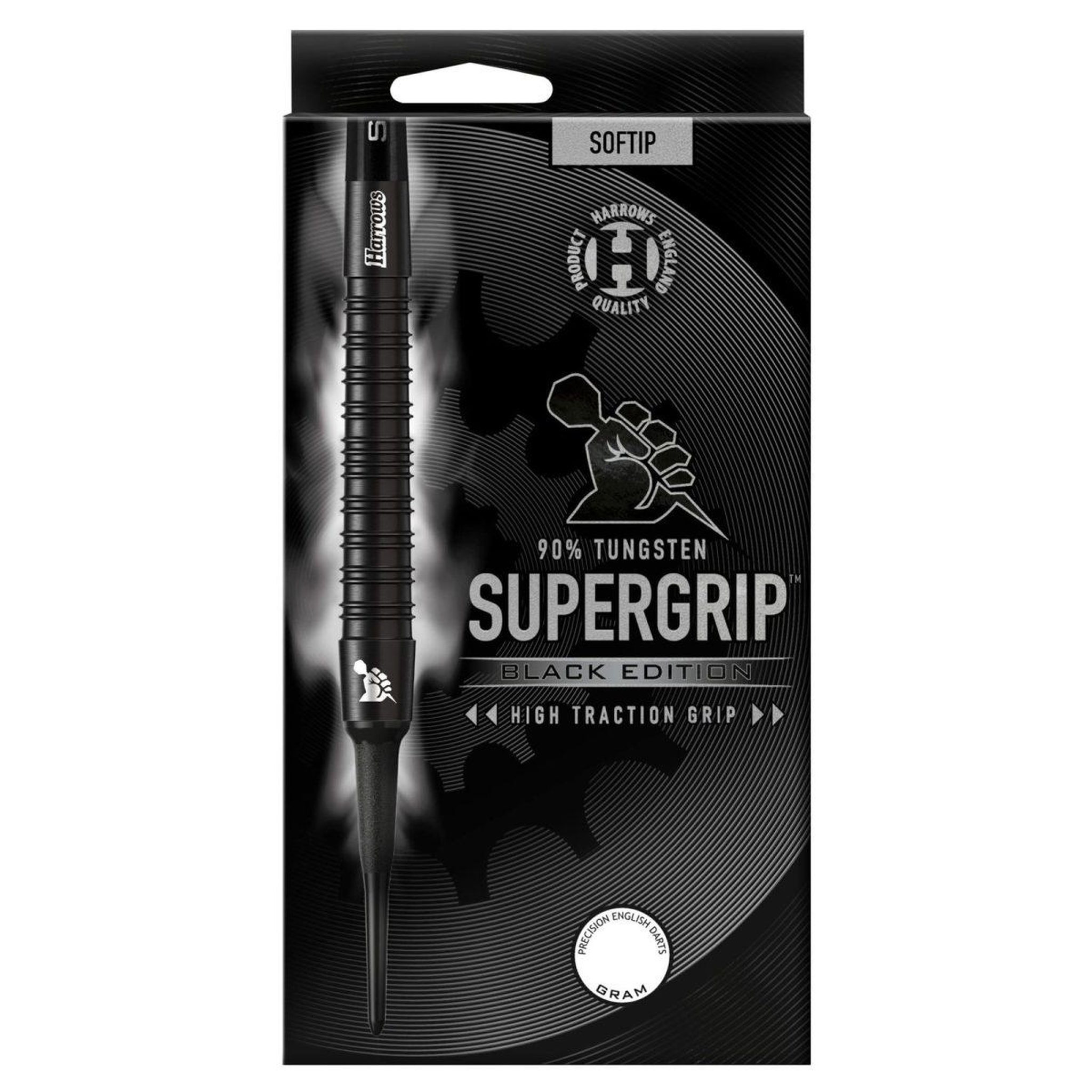 Harrows Fléchettes Supergrip 90 Black Edition pointe plastique 18g