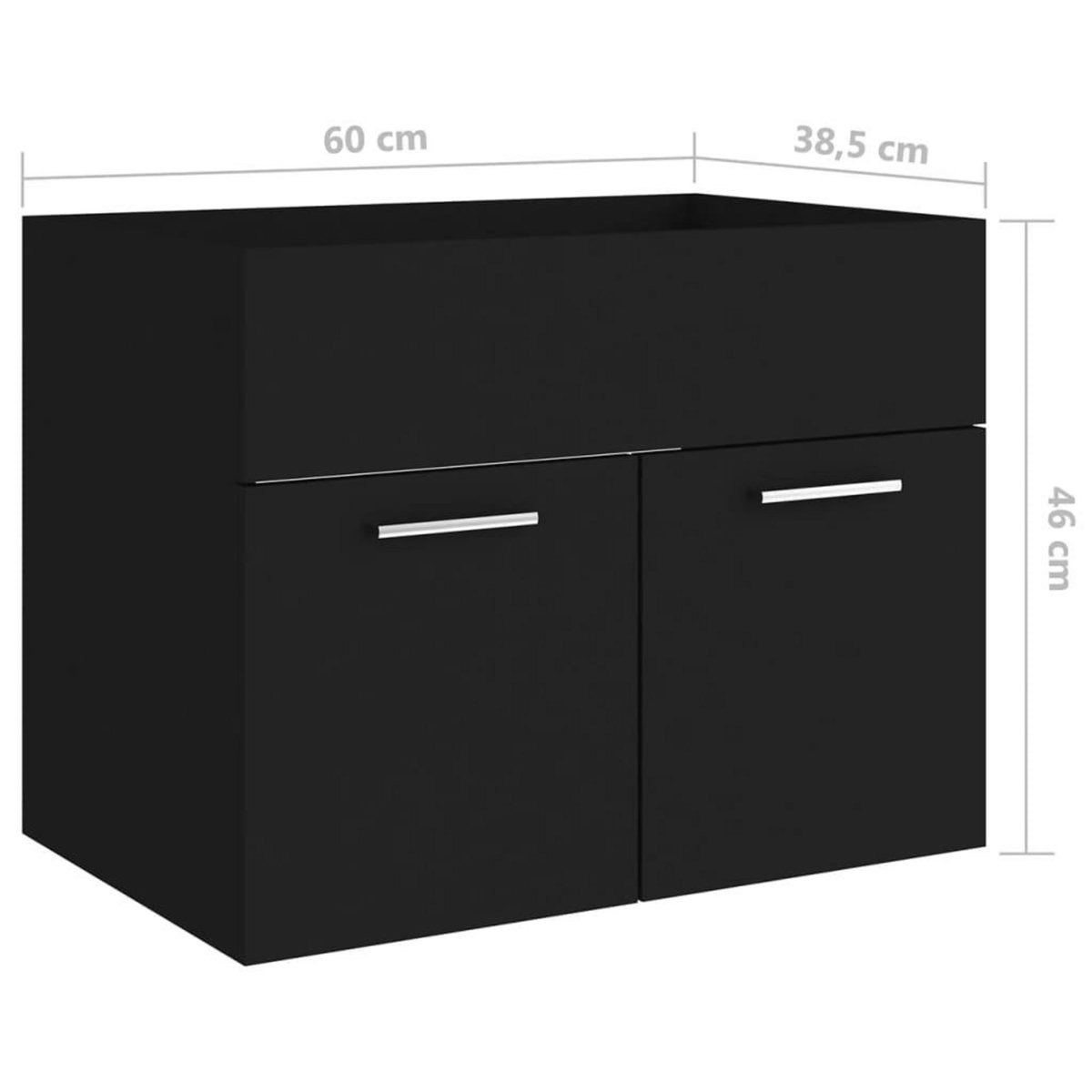 VIDAXL Armoire d'evier avec lavabo integre Noir Agglomere