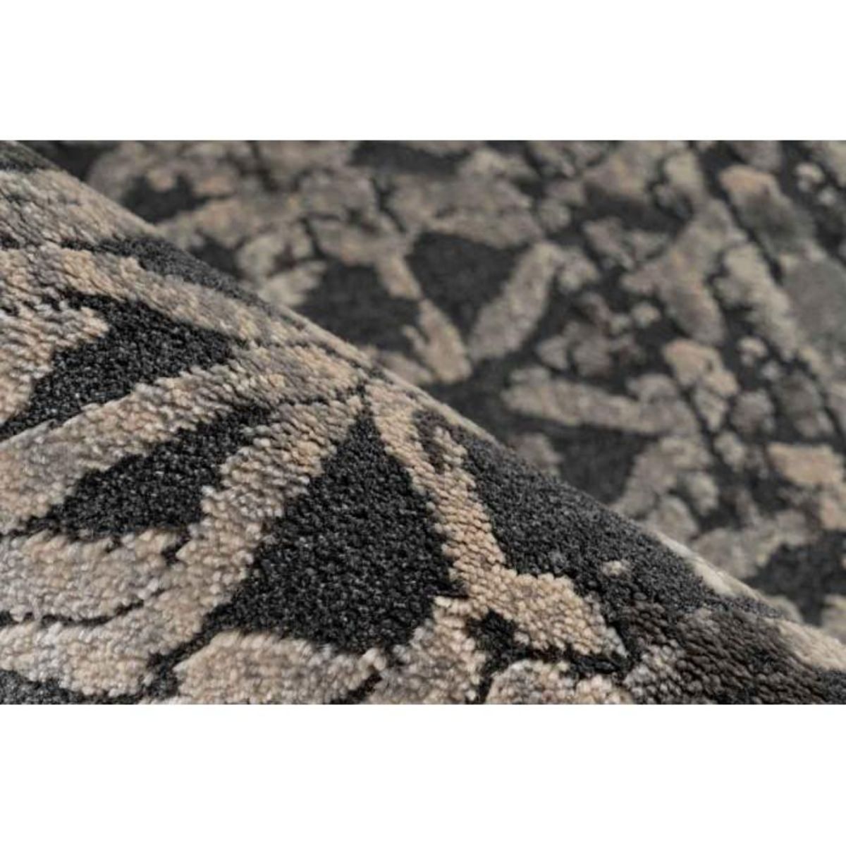 Paris Prix Tapis Tissé à Poils Courts Zébré  Adeon  Gris