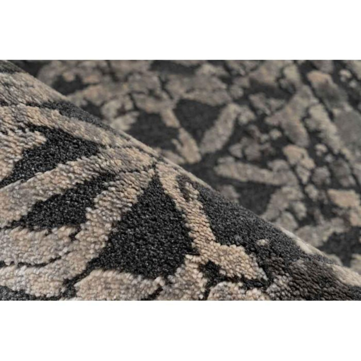 Paris Prix Tapis Tissé à Poils Courts Zébré  Adeon  Gris