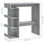 Voir la diapositive 6 : VIDAXL Table de bar et etagere de rangement Sonoma gris 100x50x101,5cm