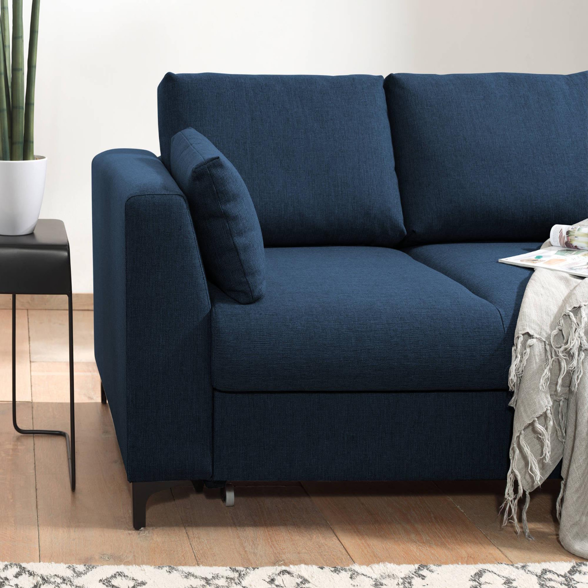 Voir la diapositive 5 : LISA DESIGN Tala - canapé d'angle droit - convertible avec coffre - 4 places - en tissu
