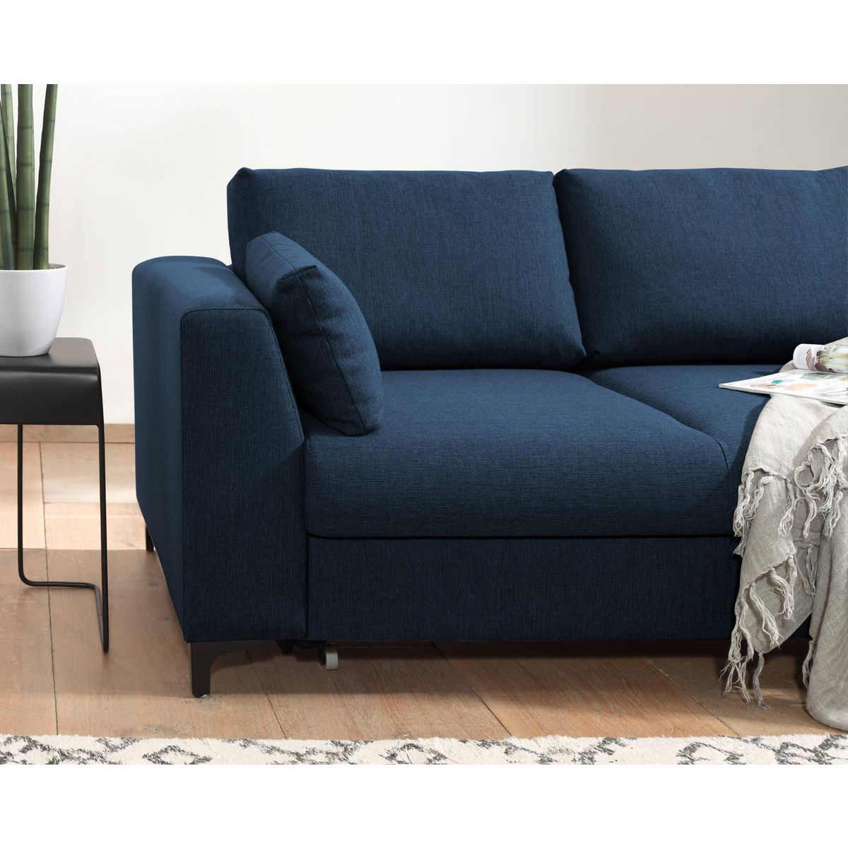 LISA DESIGN Tala - canapé d'angle droit - convertible avec coffre - 4 places - en tissu