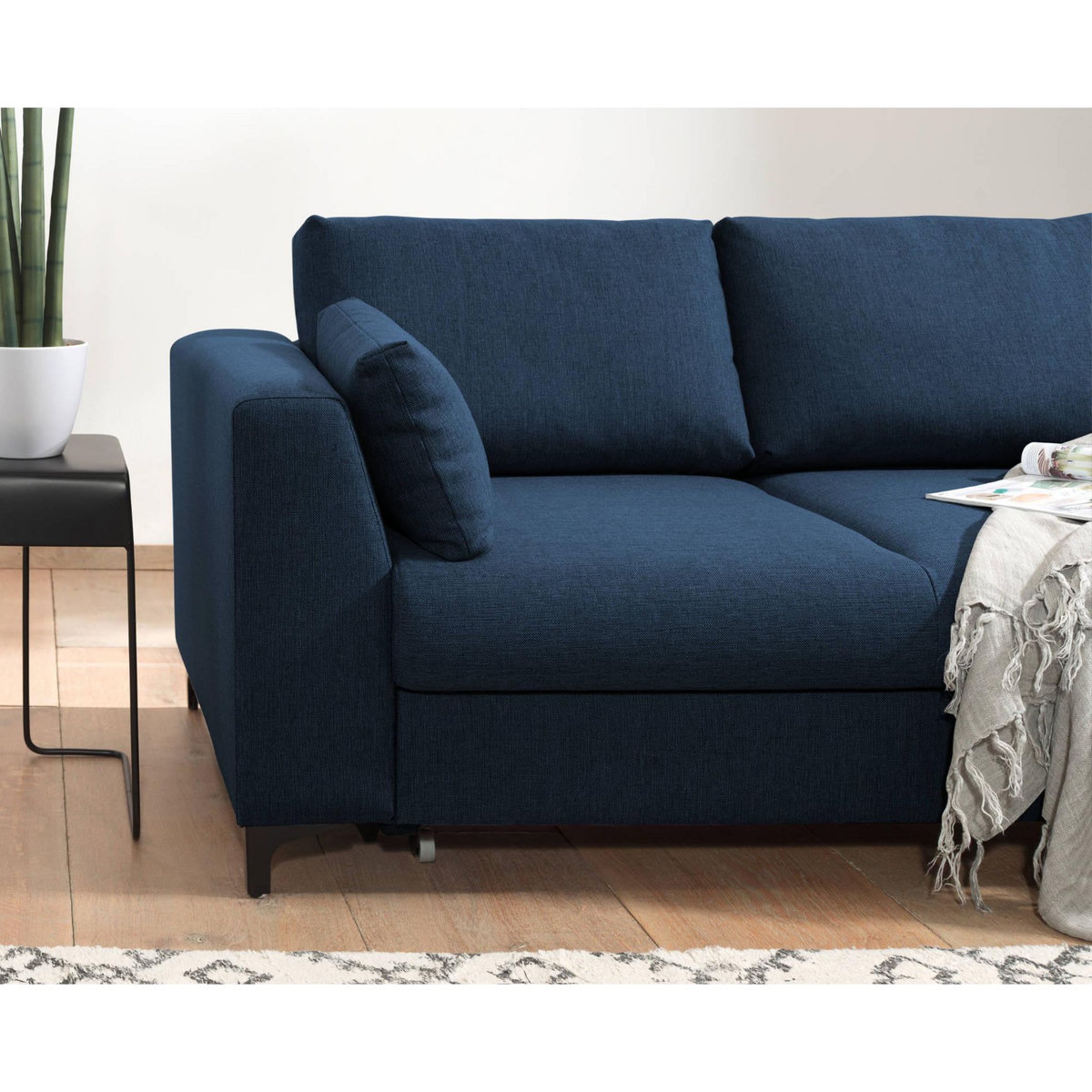 LISA DESIGN Tala - canapé d'angle droit - convertible avec coffre - 4 places - en tissu