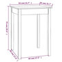 Voir la diapositive 6 : VIDAXL Table a manger Blanc 55x55x75 cm Bois massif de pin