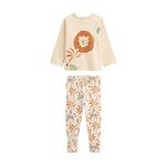 Petit Béguin Pyjama enfant 2 pièces à pieds retroussables Tango. Coloris disponibles : Beige