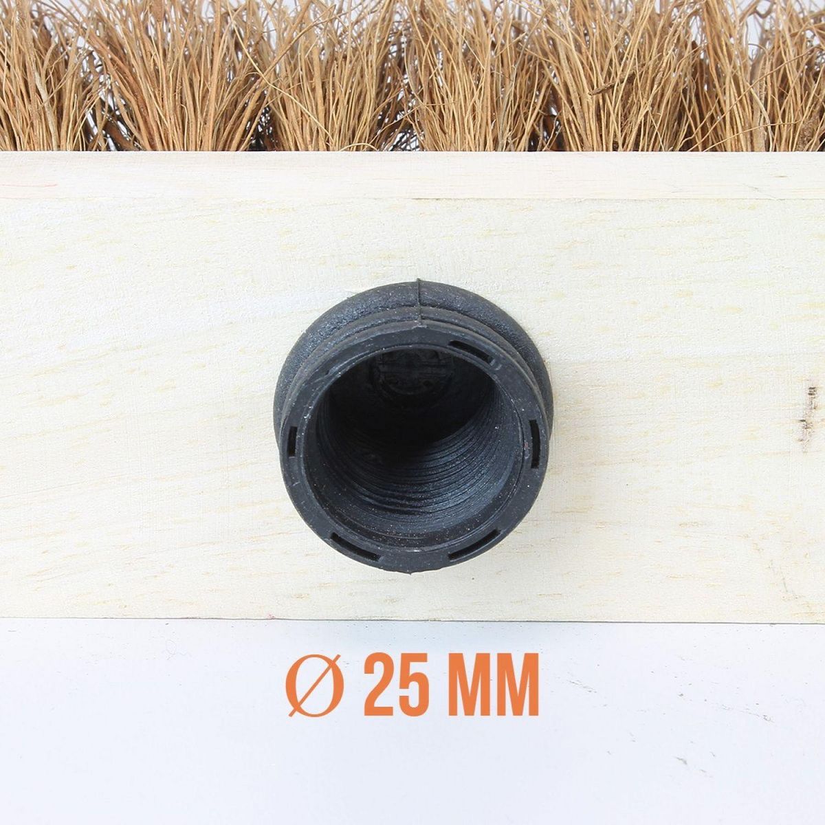 LINXOR Balai en coco naturel et bois - 29 cm - Marron