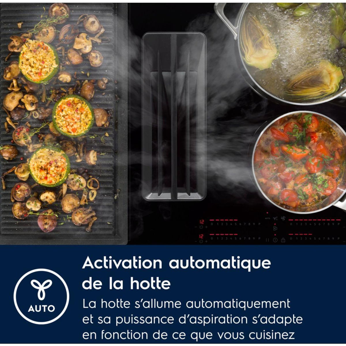 ELECTROLUX Plaque induction aspirante KCC73443 Bridge