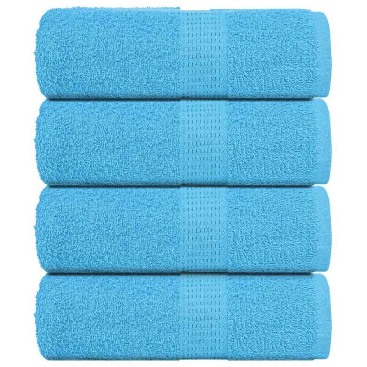 VIDAXL Serviettes d invité 4 pcs turquoise 30x50cm 360 g m² 100% coton