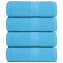 Voir la diapositive 1 : VIDAXL Serviettes d invité 4 pcs turquoise 30x50cm 360 g m² 100% coton