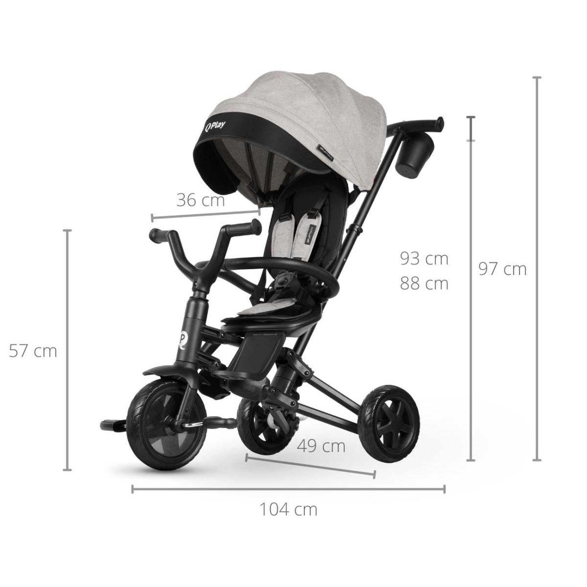 Voir la diapositive 4 : QPLAY Tricycle  nova niello gris