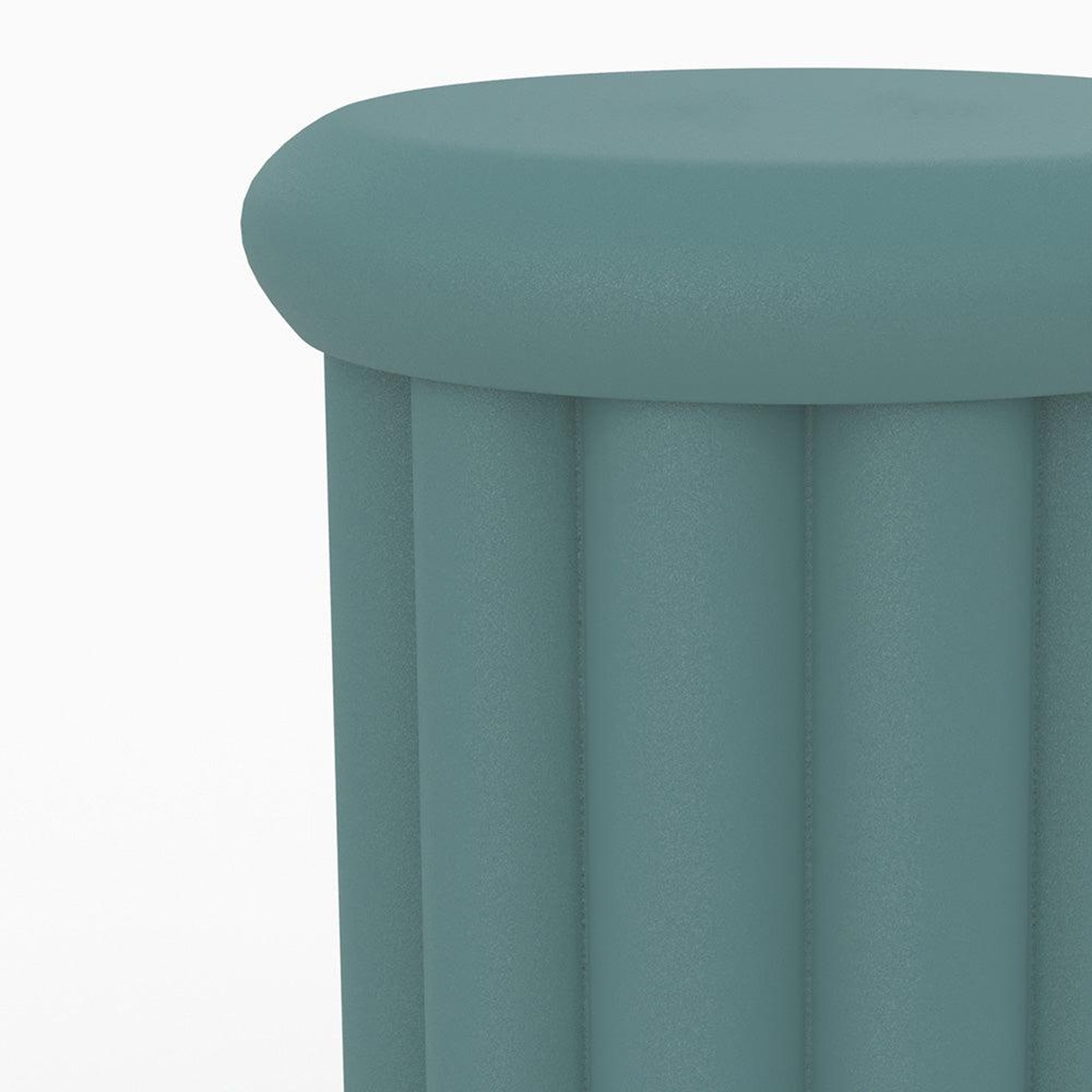 Voir la diapositive 3 : MAISON PAVANE Table d'appoint ronde en métal bleu d37 cm-aglaé