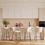 Voir la diapositive 6 : Rendez vous déco Lot de 2 chaises pour îlot central en tissu beige 68 cm - Victoria