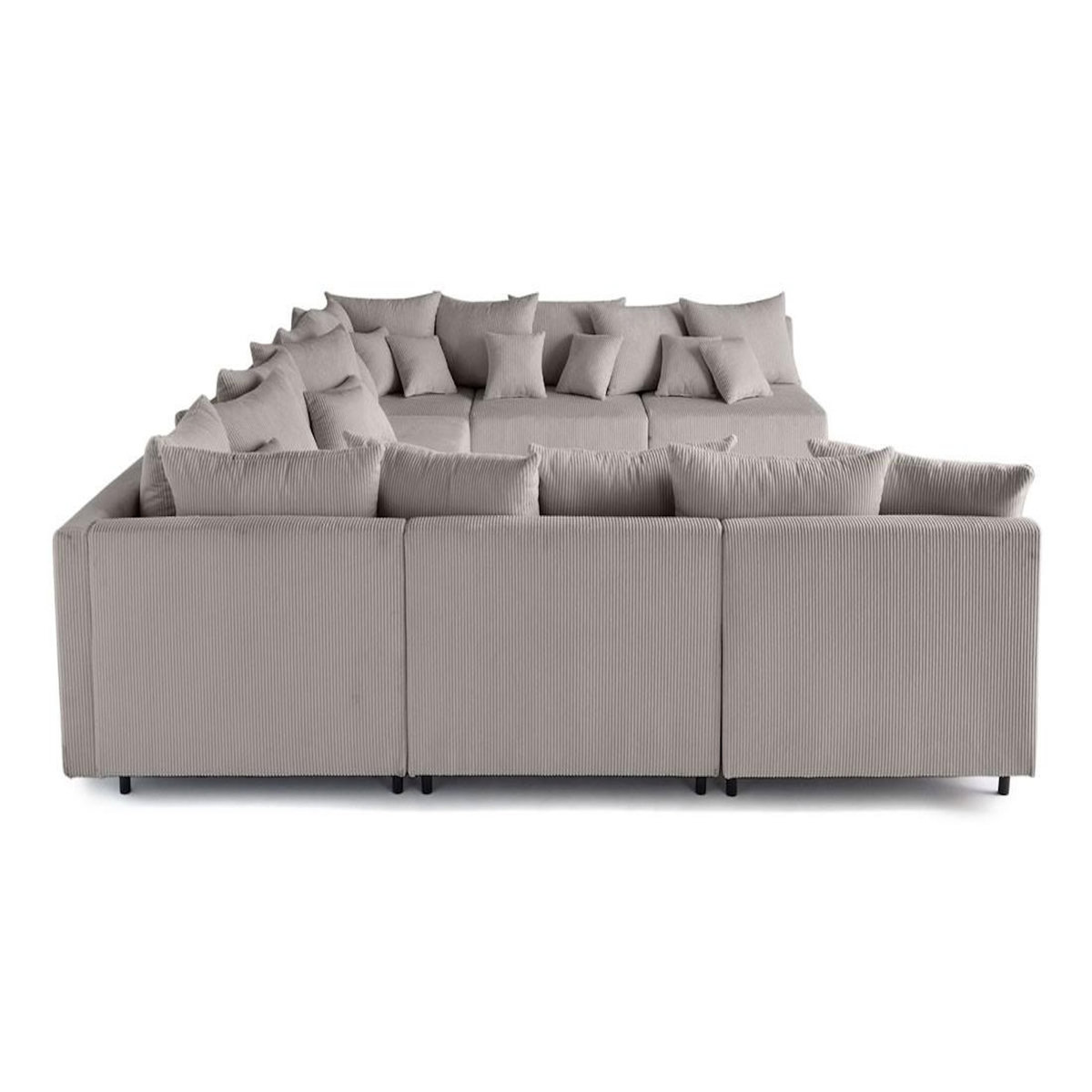 LISA DESIGN Edinburg - canapé modulable panoramique 8 places - en velours côtelé