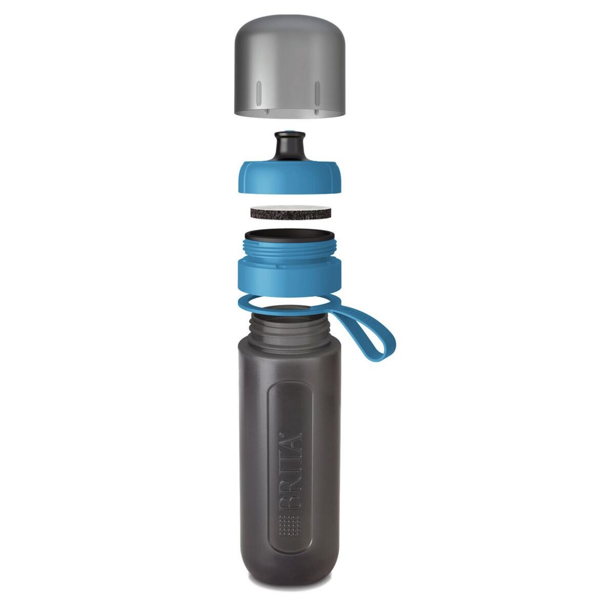 BRITA Gourde filtrante active bleue + 1 filtre MicroDisc inclus         