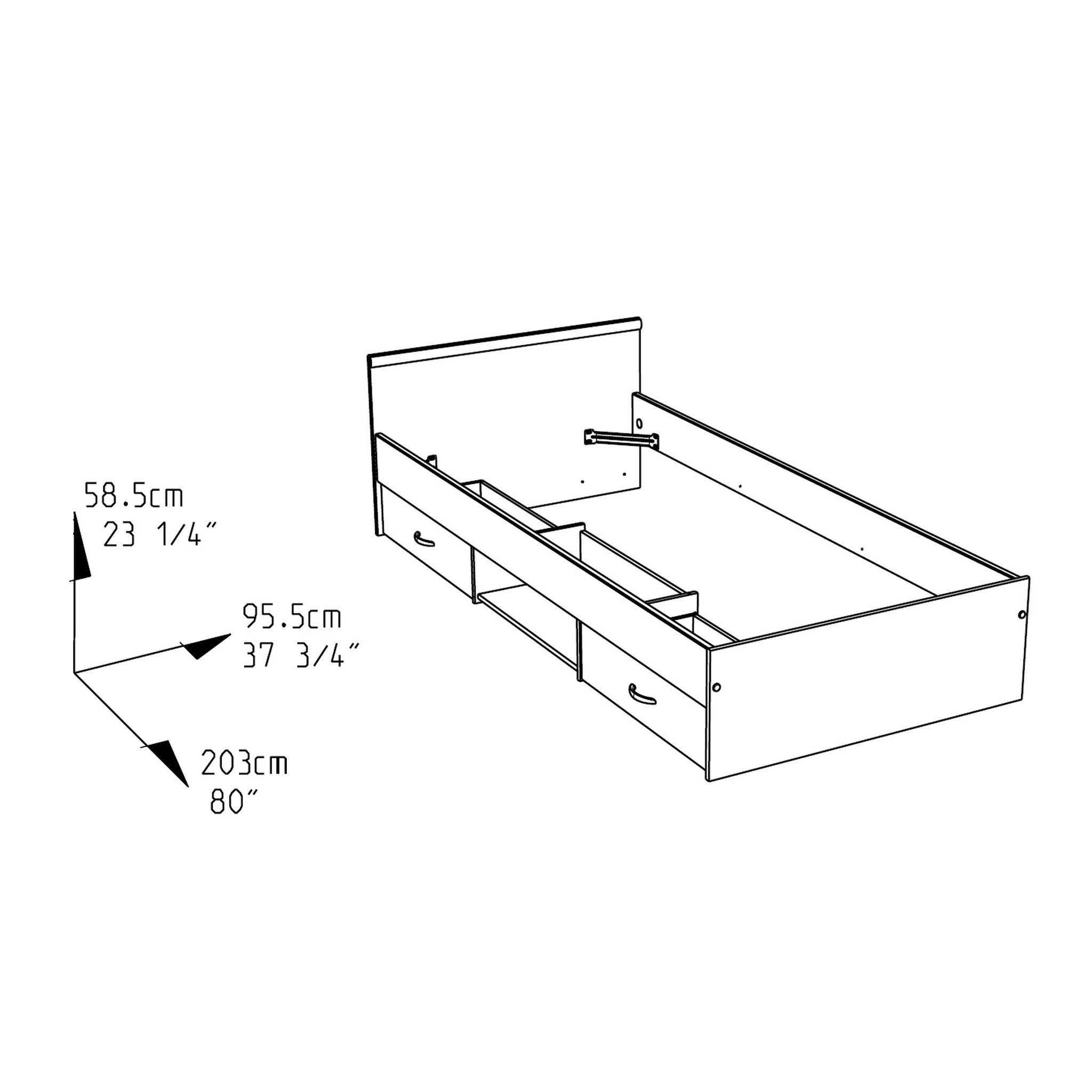 Voir la diapositive 2 : Lit OMEGA 90 x 200 cm blanc