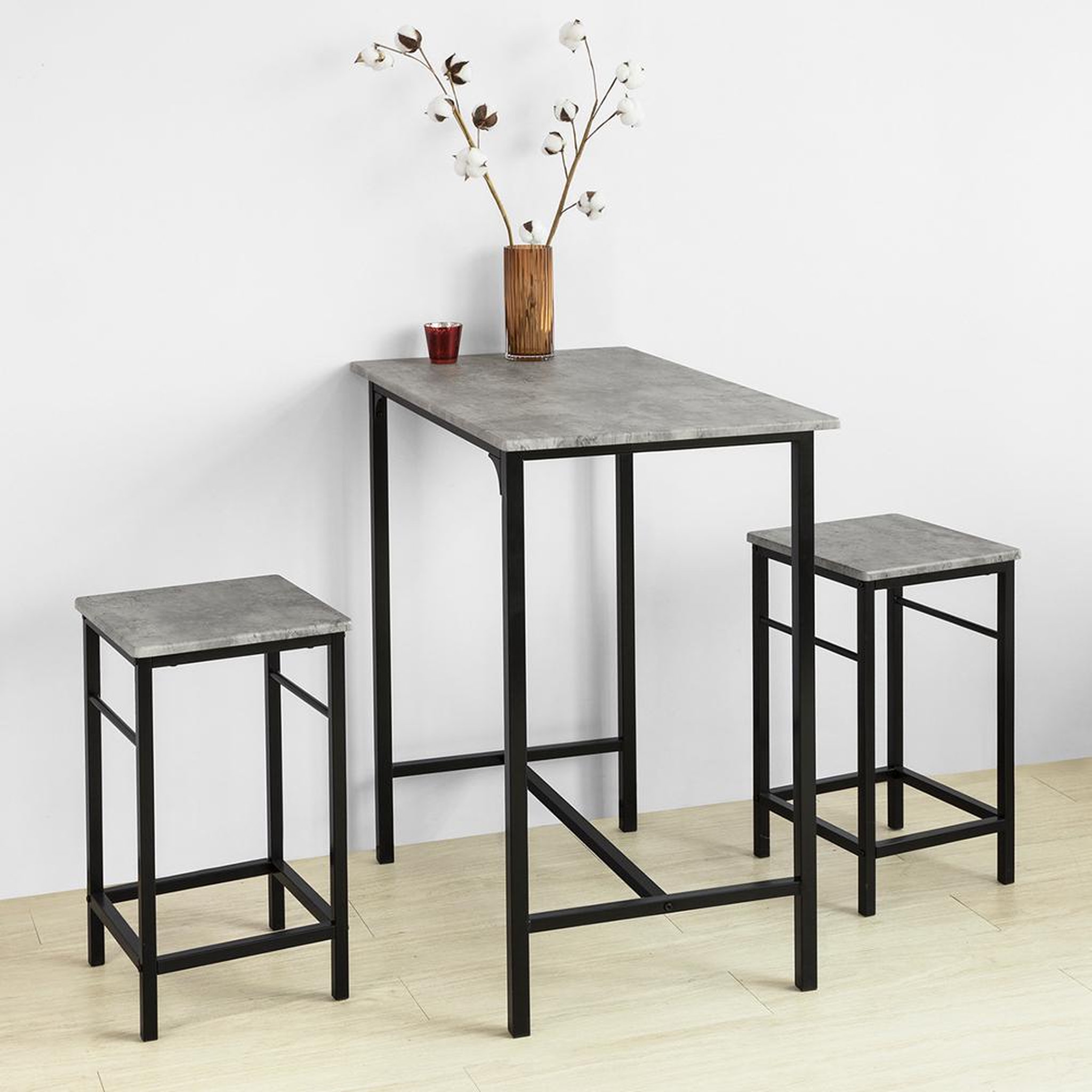 Voir la diapositive 4 : SOBUY SoBuy - Ensemble Table Et 2 Tabourets - Industriel - OGT10