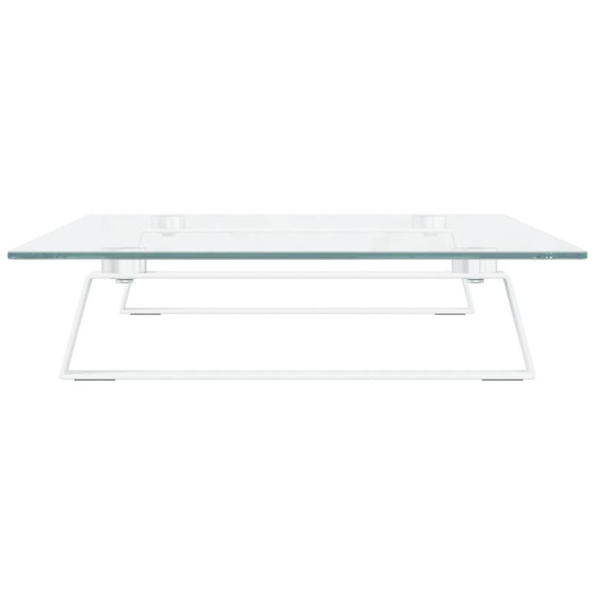 Voir la diapositive 5 : VIDAXL Support de moniteur blanc 60x35x8 cm verre trempé et métal