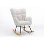 Voir la diapositive 5 : MERAX Fauteuil à Bascule Chaise à Bascule Rocking Chair Fauteuil Relax Teddy Blanc
