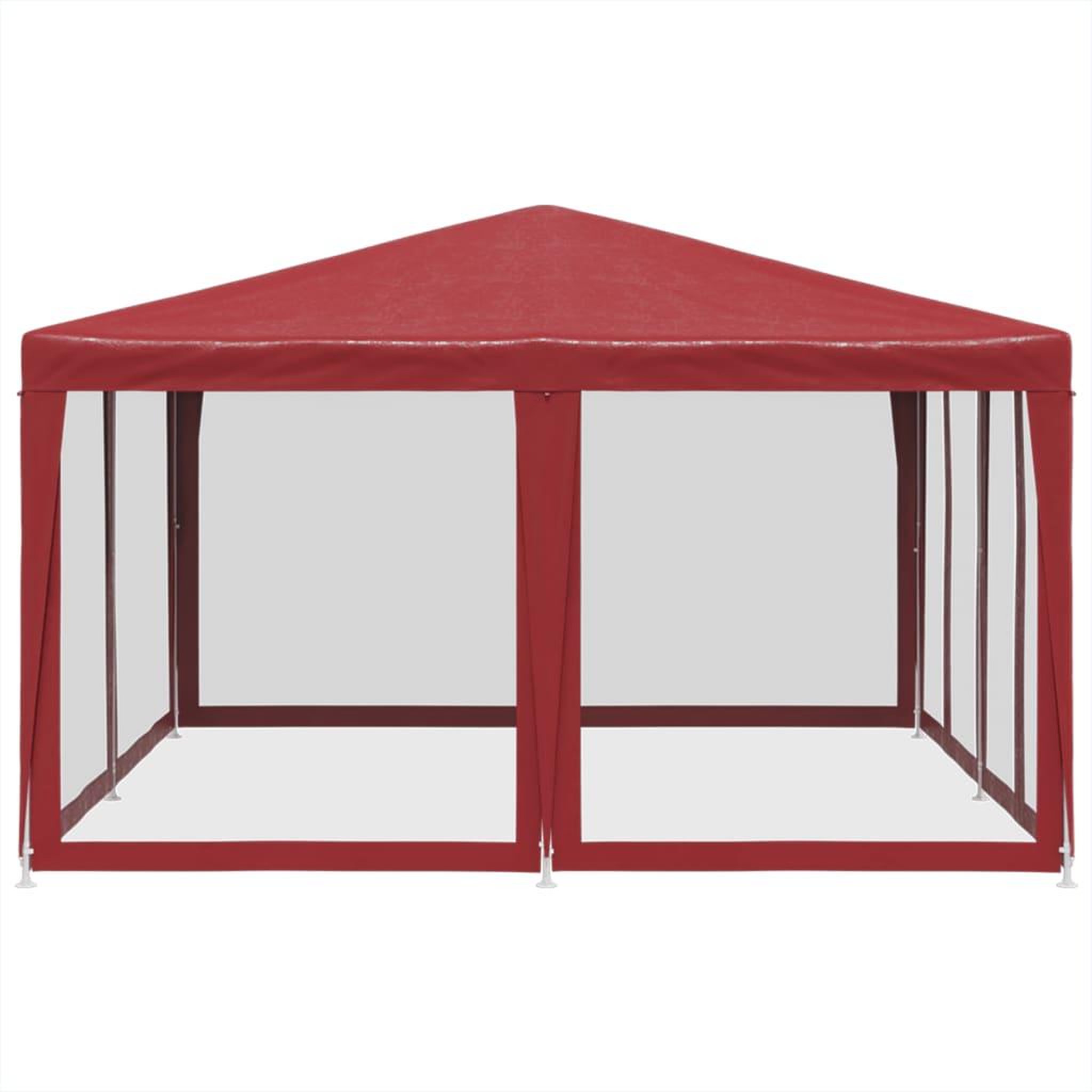 Voir la diapositive 4 : VIDAXL Tente de fete avec 8 parois laterales en maille rouge 4x4m PEHD