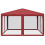 Voir la diapositive 4 : VIDAXL Tente de fete avec 8 parois laterales en maille rouge 4x4m PEHD