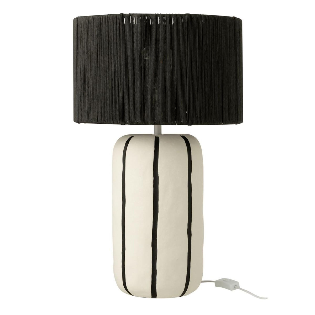 Paris Prix Lampe à Poser à Rayures  Irvin  60cm Noir & Blanc