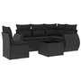 Voir la diapositive 2 : VIDAXL Salon de jardin 6 pcs avec coussins noir resine tressee