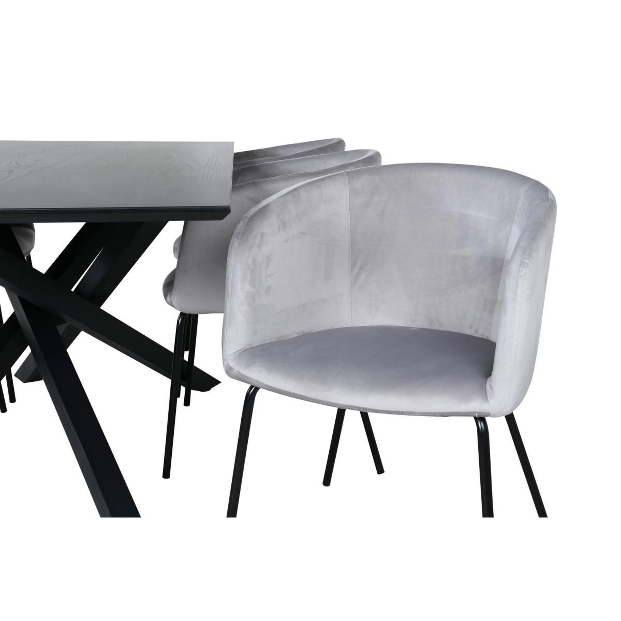 Voir la diapositive 4 : Paris Prix Ensemble table à manger & 6 chaises  piazza & berit  180cm noir & gris
