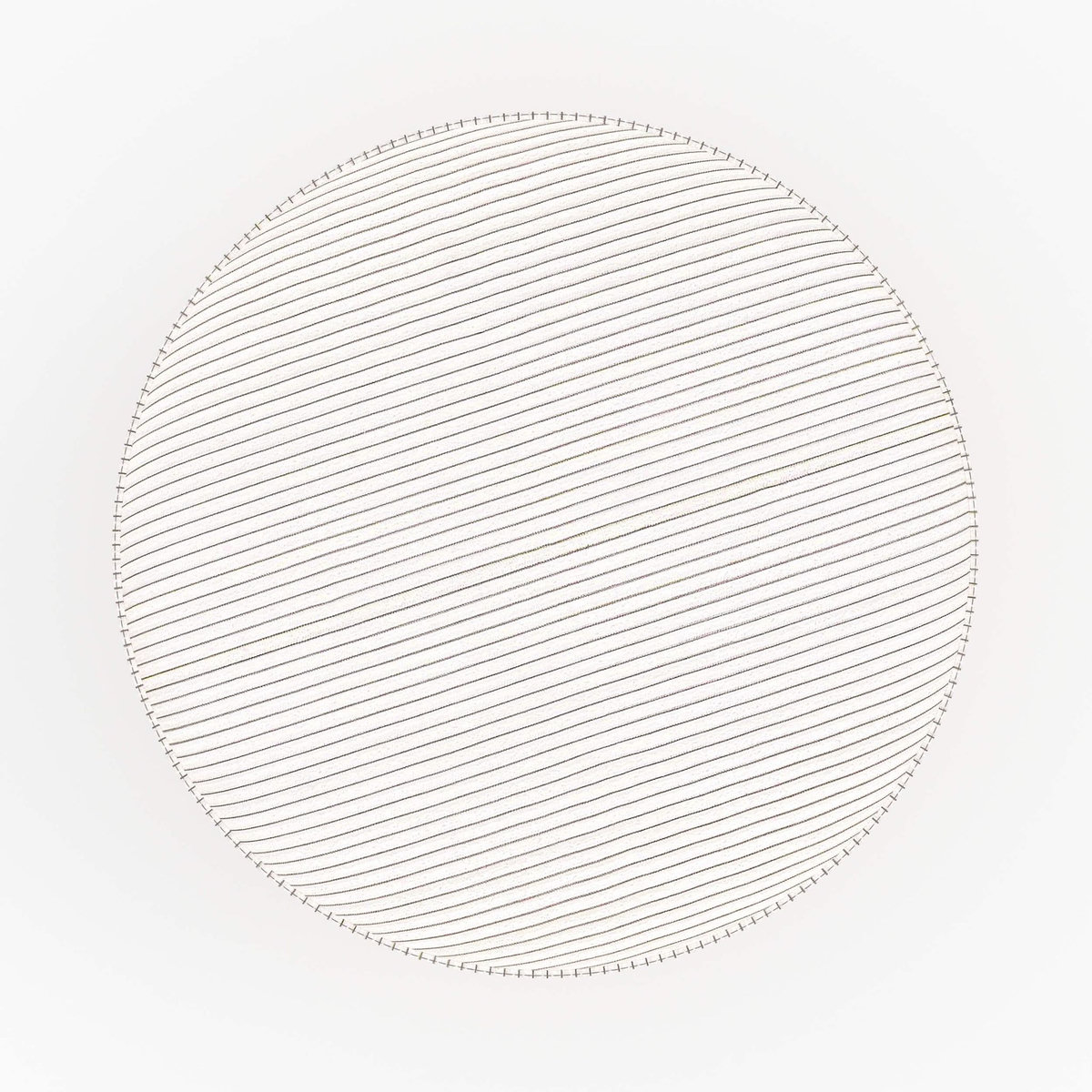 Rendez vous déco Pouf rond en velours côtelé beige - Lily