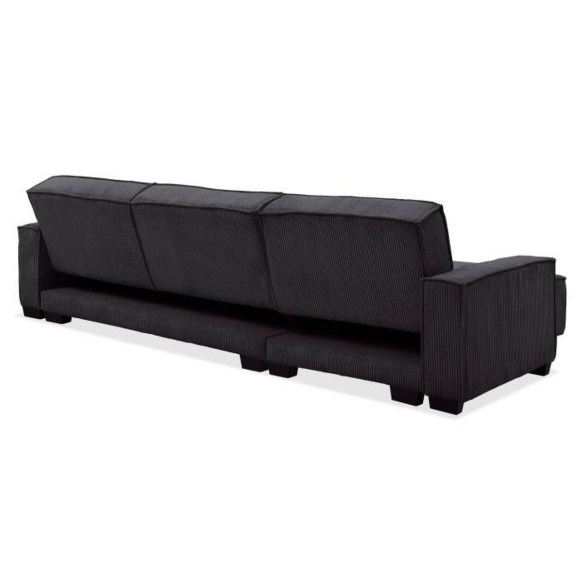 Paris Prix Canapé d'Angle Réversible Convertible  Hester  293cm Noir