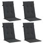 Voir la diapositive 3 : VIDAXL Coussins de chaise de jardin a dossier haut lot de 4 noir tissu