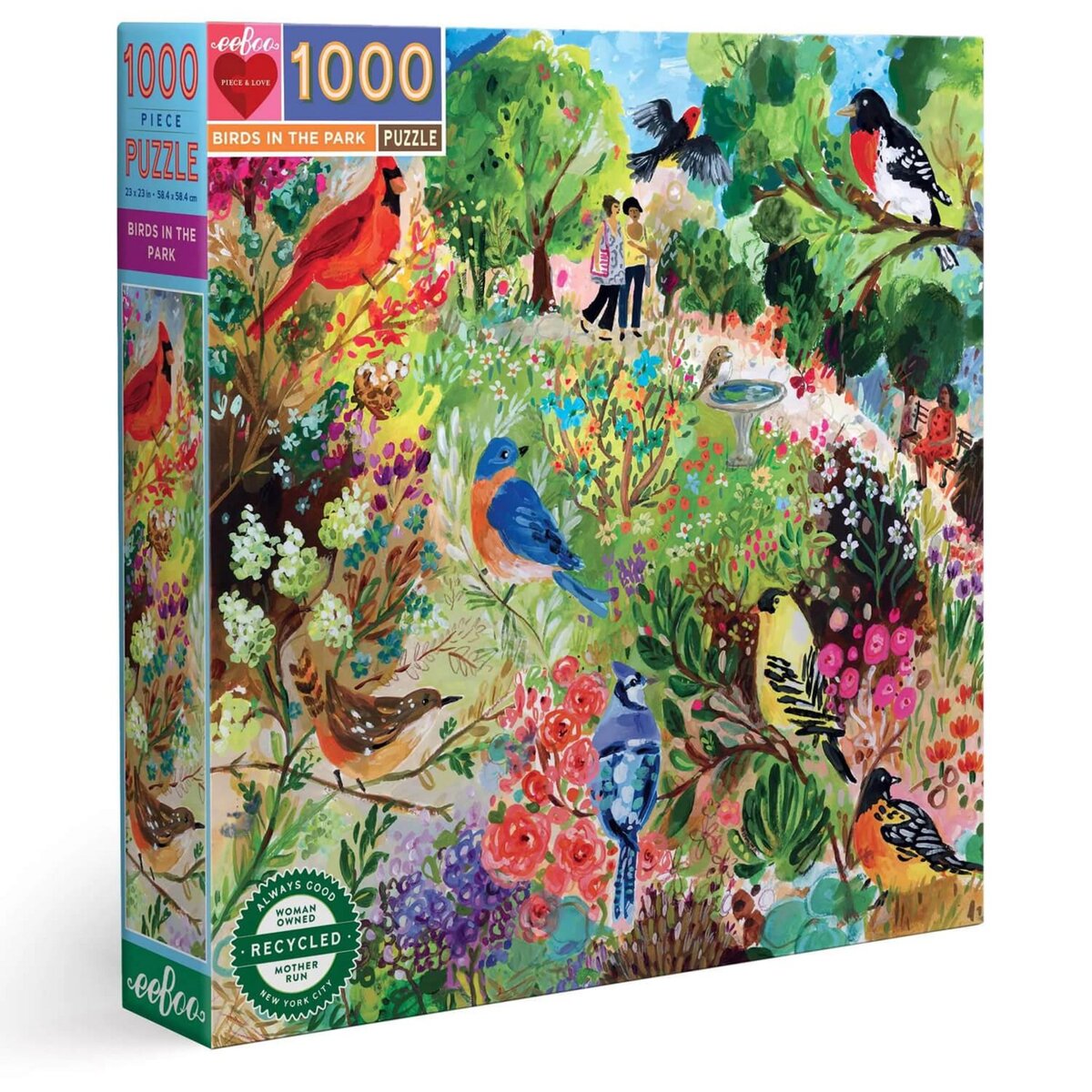 Eeboo Puzzle 1000 pièces : Oiseaux dans le parc