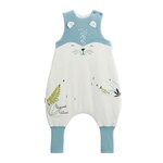 Petit Béguin Turbulette d'hiver en velours avec pieds retroussables Oscar. Coloris disponibles : Bleu