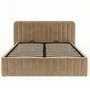 Voir la diapositive 3 : ID MARKET Lit coffre double ALBA avec tête de lit et sommier 140 x 190 cm velours taupe