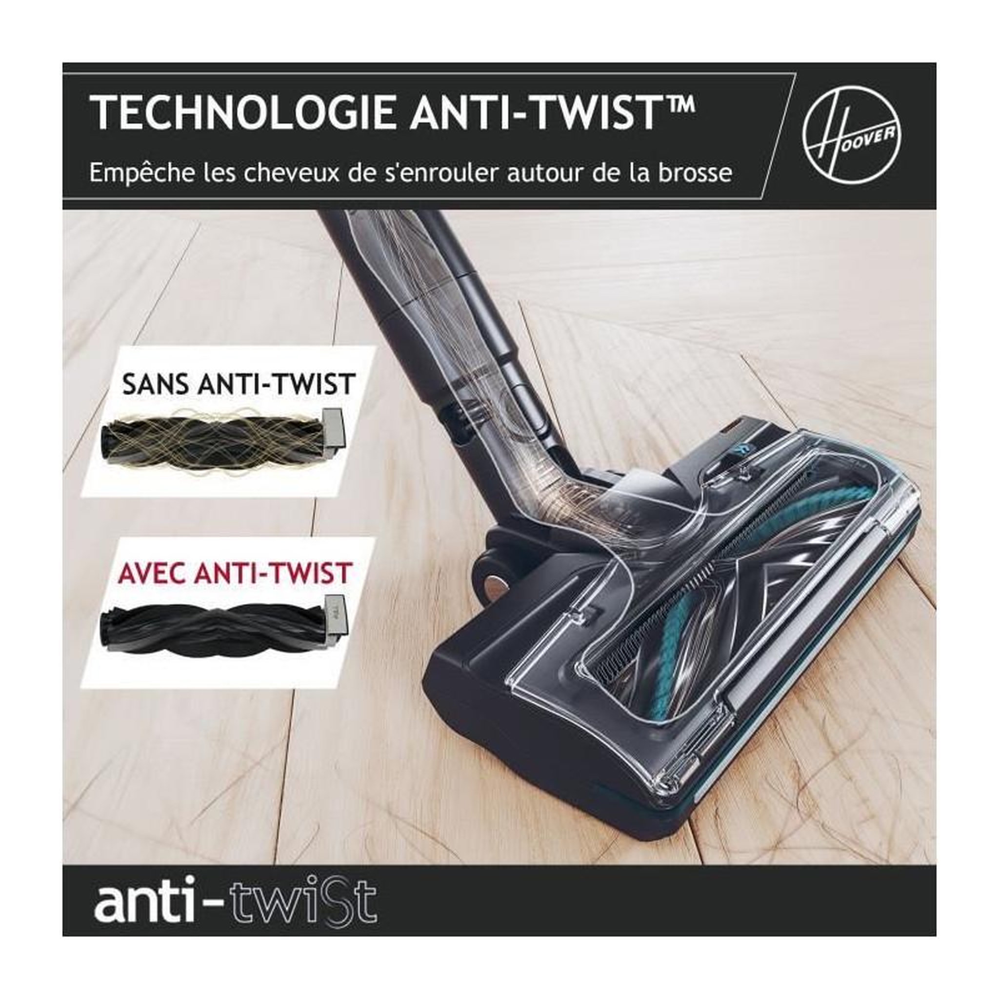 Voir la diapositive 4 : HOOVER Aspirateur Balai sans Fil - HOOVER HF410H - 190 W - Autonomie : 30 min - 0,7 L