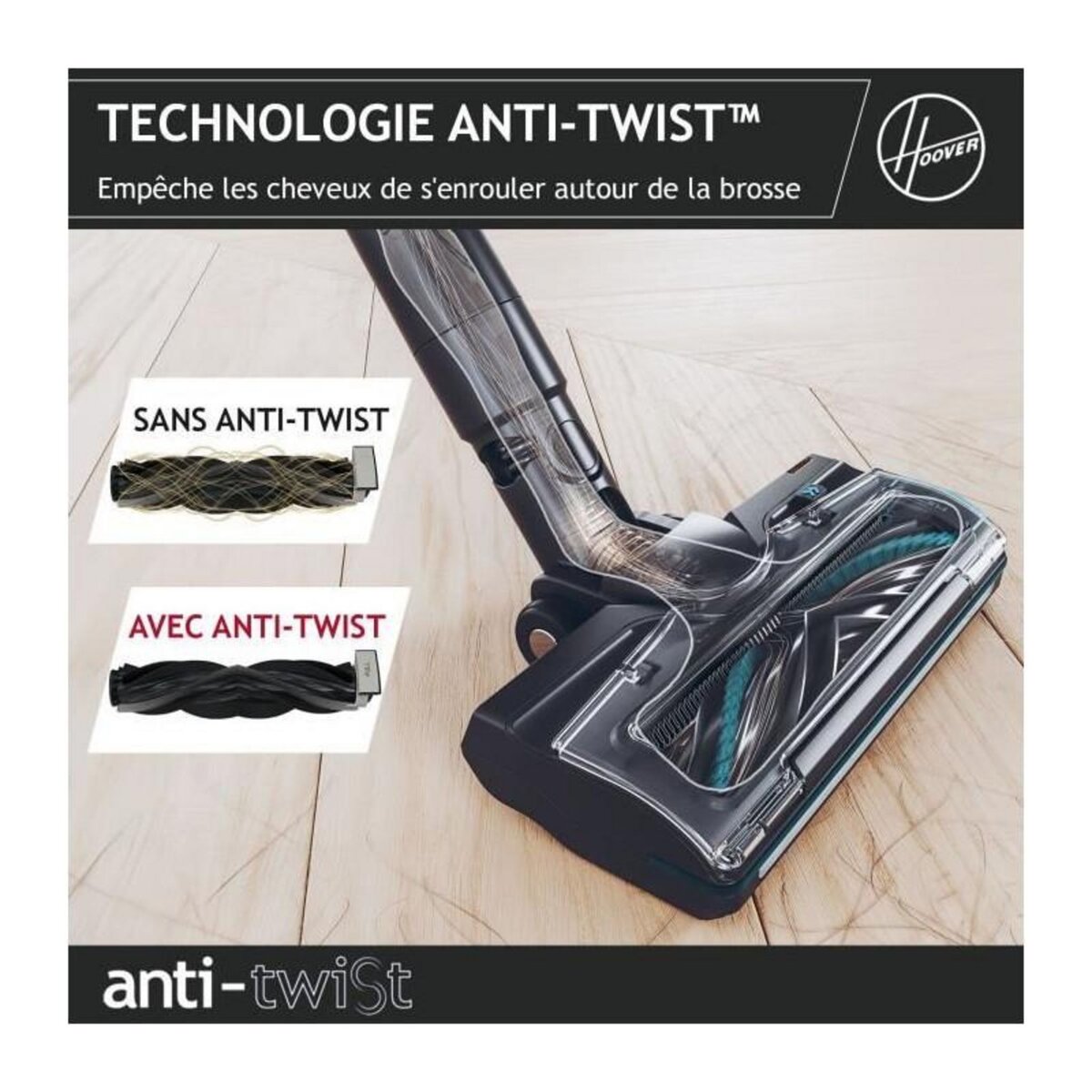 HOOVER Aspirateur Balai sans Fil - HOOVER HF410H - 190 W - Autonomie : 30 min - 0,7 L