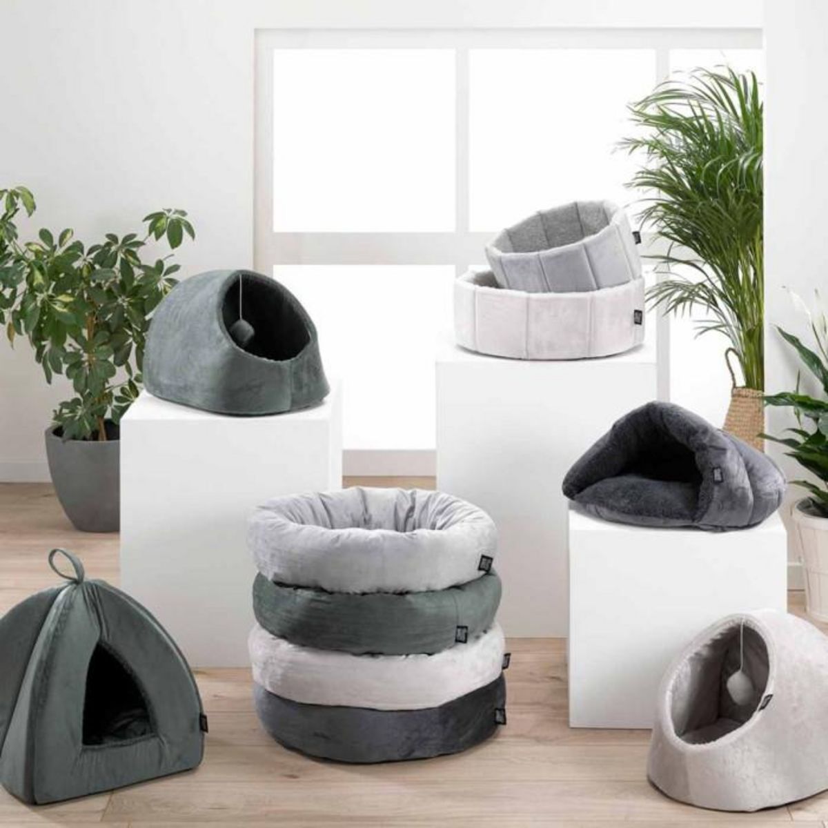 Paris Prix Niche Chausson pour Chat  Sweet Cat  45cm Anthracite