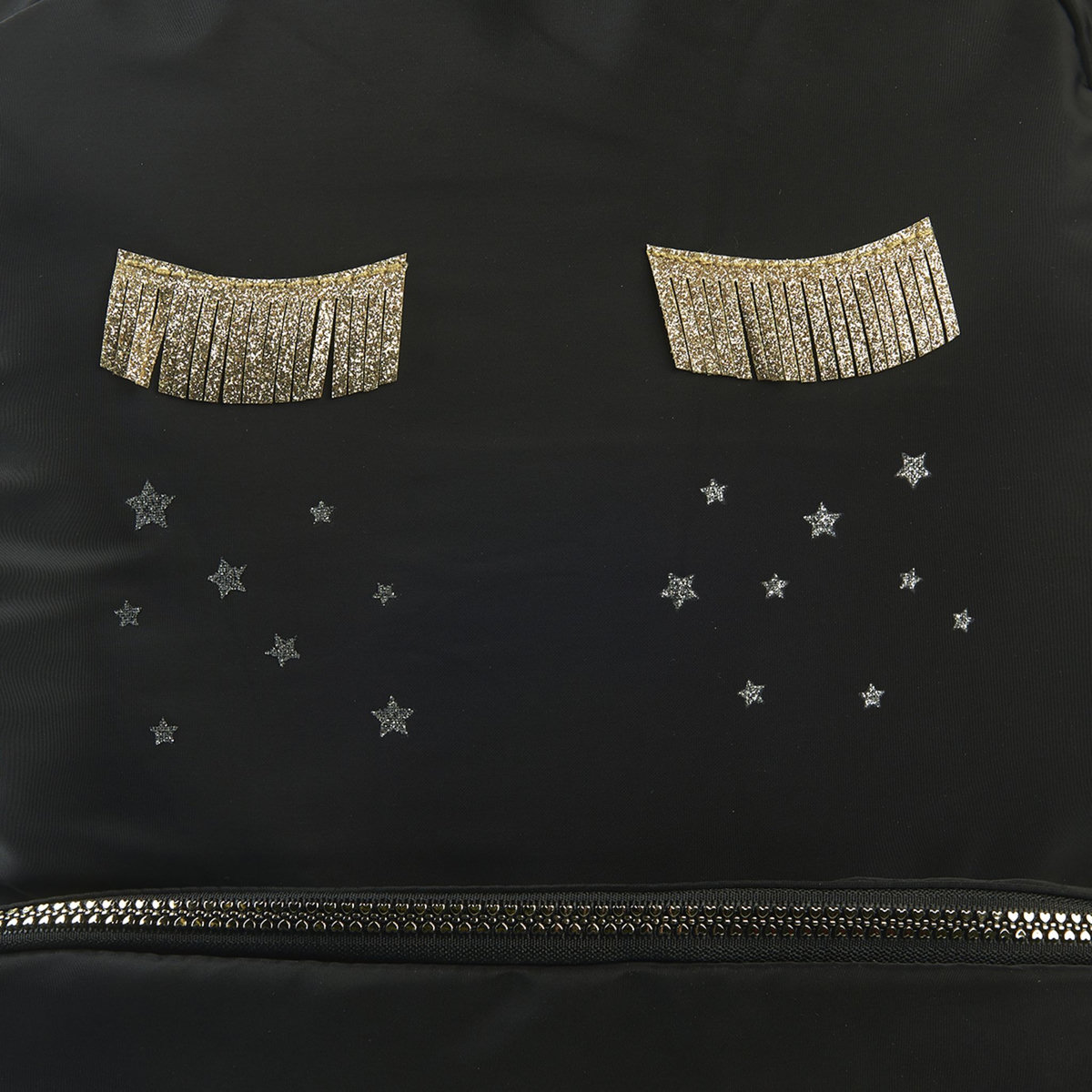 Smiley Sac à dos 2 compartiments noir MISS LEMONADE 