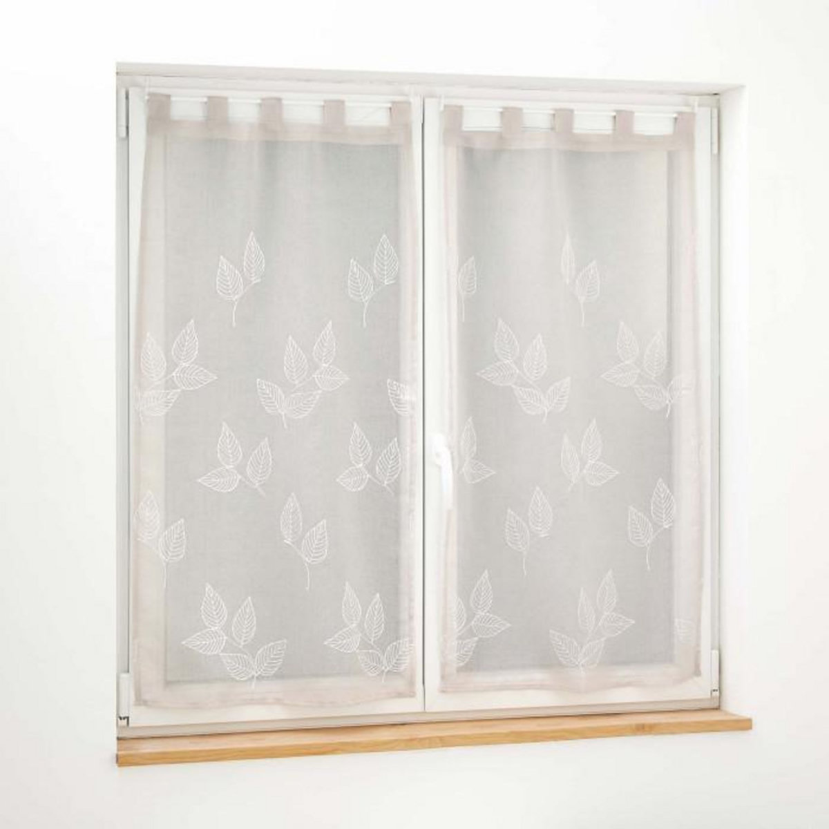 Paris Prix Paire de Voilages Brodés  Berry  60x160cm Taupe