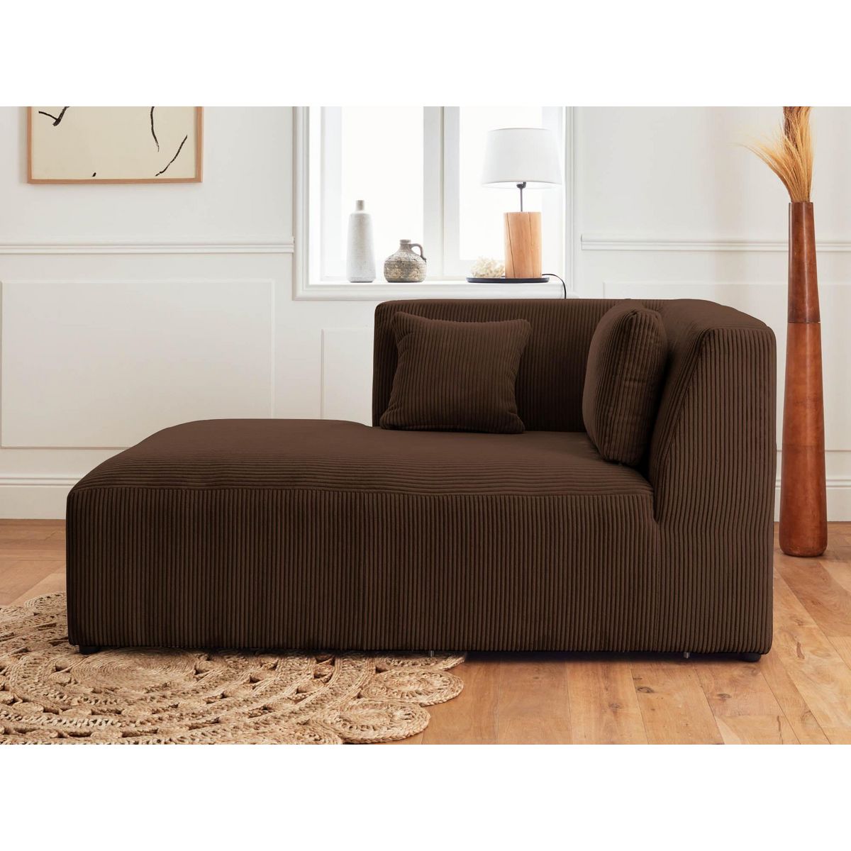 LISA DESIGN Victoire - canapé modulable d'angle gauche - 5 places - en velours côtelé