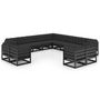Voir la diapositive 2 : VIDAXL Salon de jardin 13 pcs avec coussins noir bois de pin massif