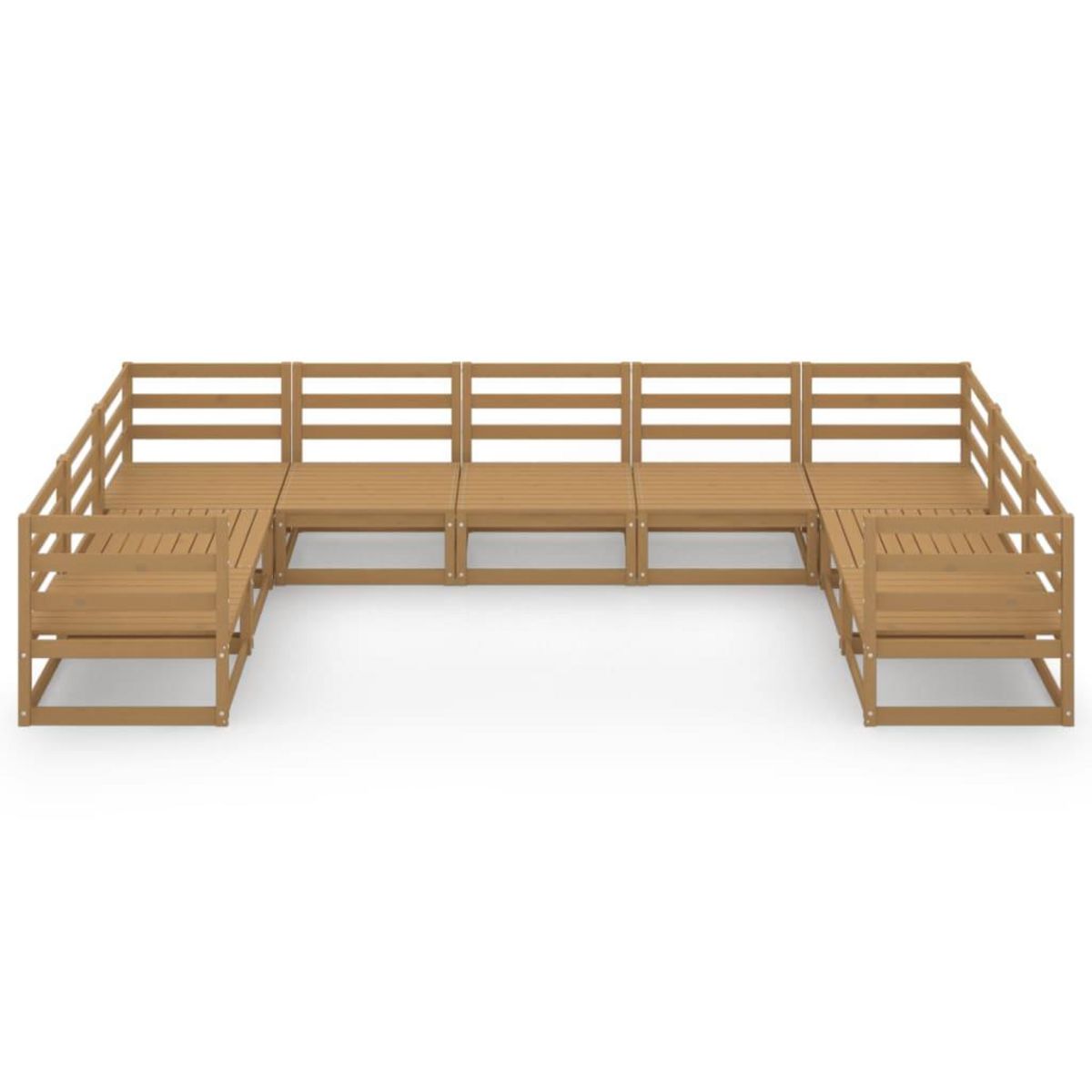 VIDAXL Salon de jardin 9 pcs bois de pin massif