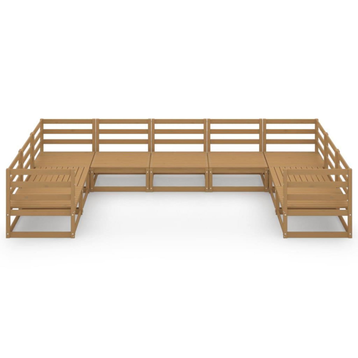 VIDAXL Salon de jardin 9 pcs bois de pin massif