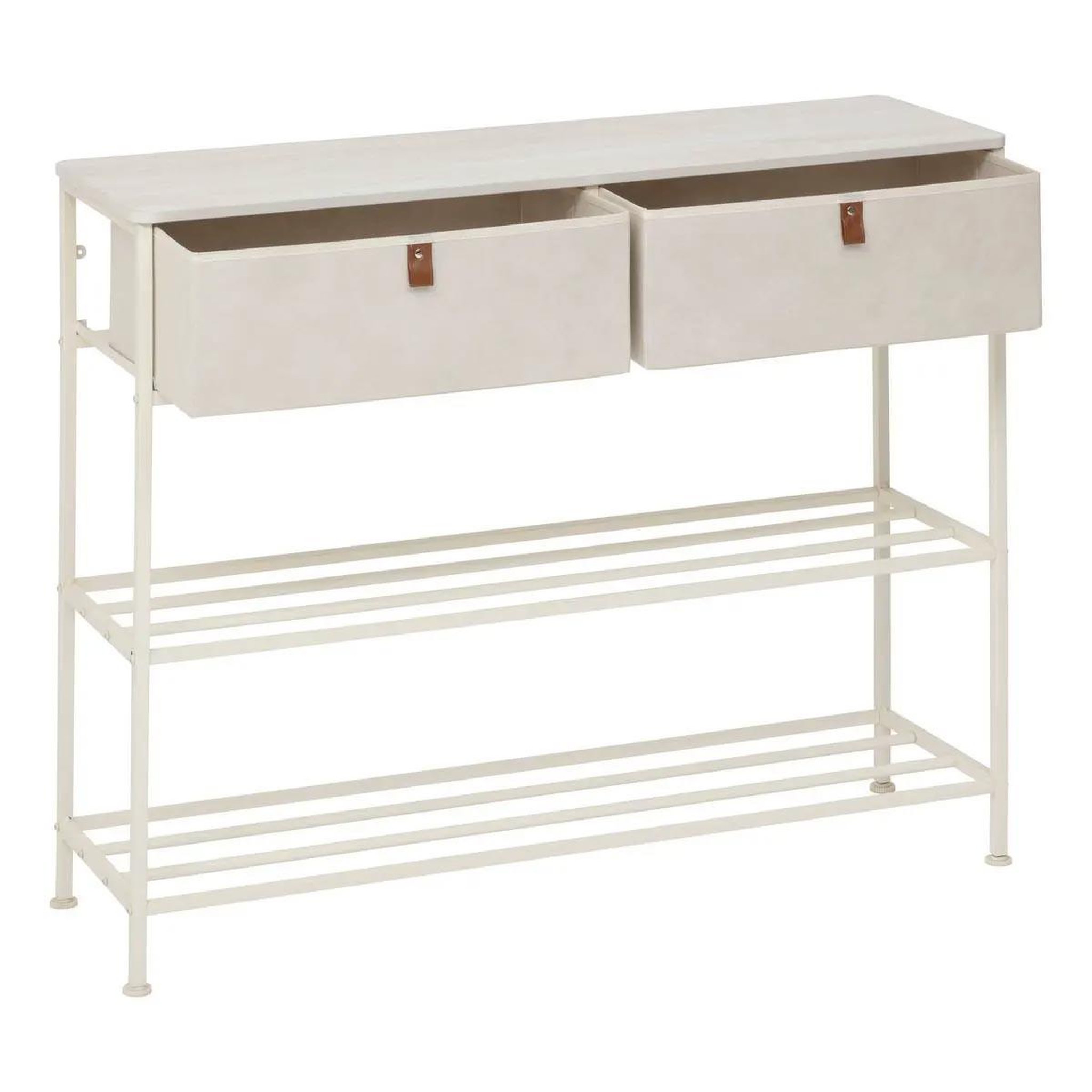 Voir la diapositive 2 : FIVE Console 2 tiroirs  tissa  100cm beige