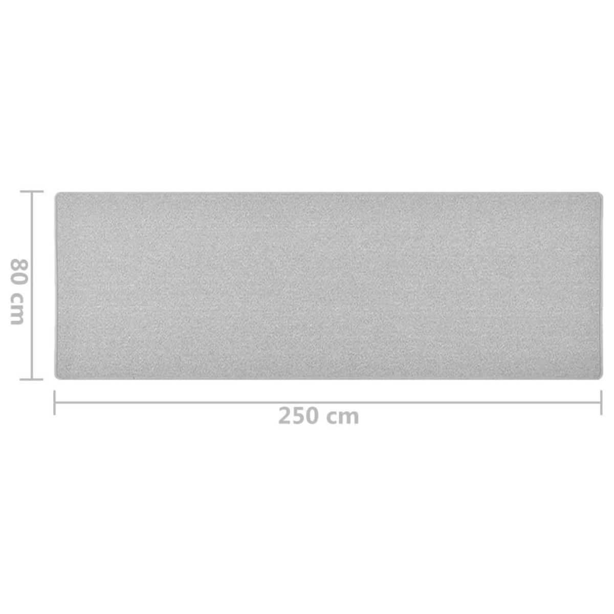 VIDAXL Tapis de couloir Gris clair 80x250 cm