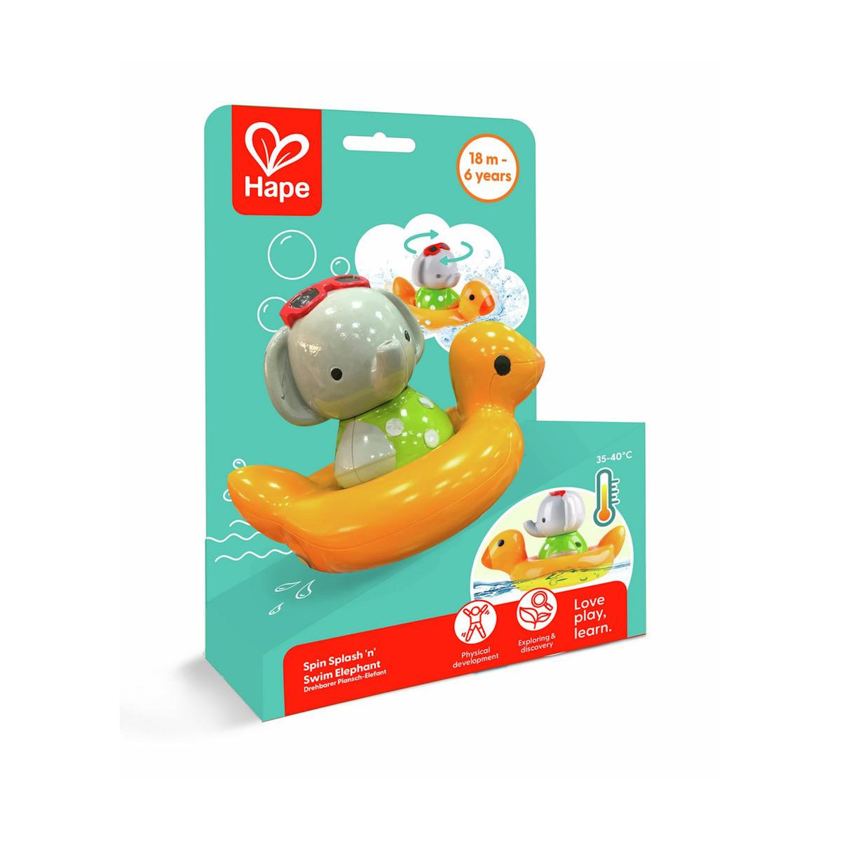 Hape Jouet de bain Elephant et sa boue
