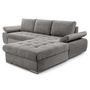 Voir la diapositive 6 : BEST MOBILIER Bianca - canapé d'angle droit 4 places convertible avec coffre en tissu texturé